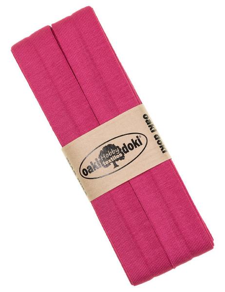 Oaki Doki Jersey Schrägband gefalzt 3m Coupon Magenta Pink